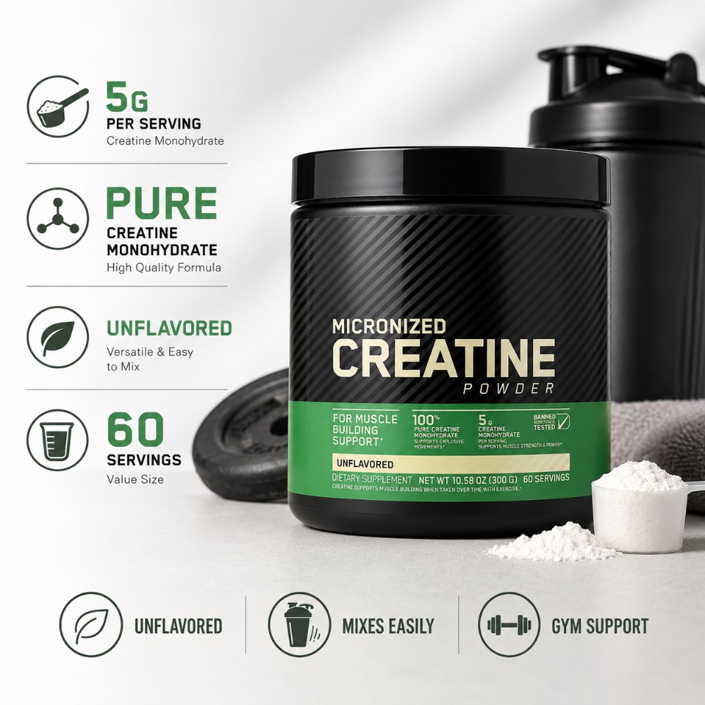Fitness With Nutrition - Creatina Monohidrato en Polvo 300g, Apoyo