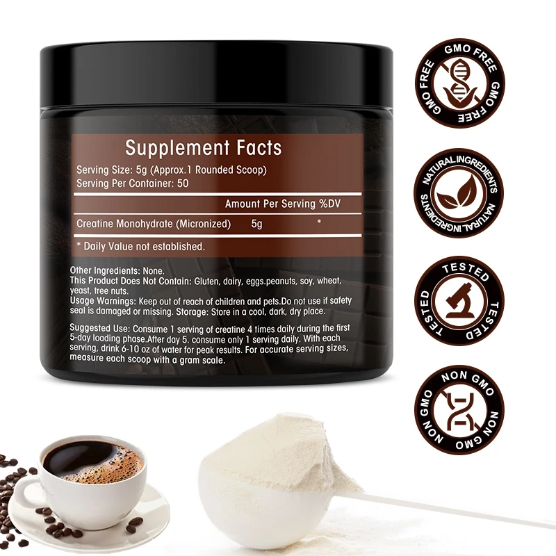 Creatine Monohydrate Powder - Sabor café en polvo de creatina