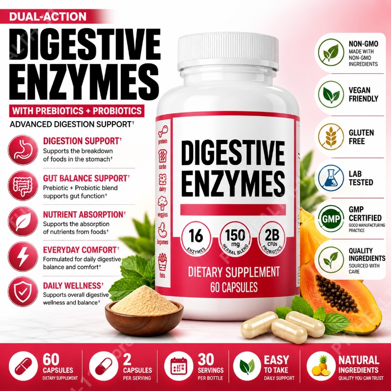 Enzimas Digestivas con Prebiót - Digestive Enzyme Blend reseña y precio