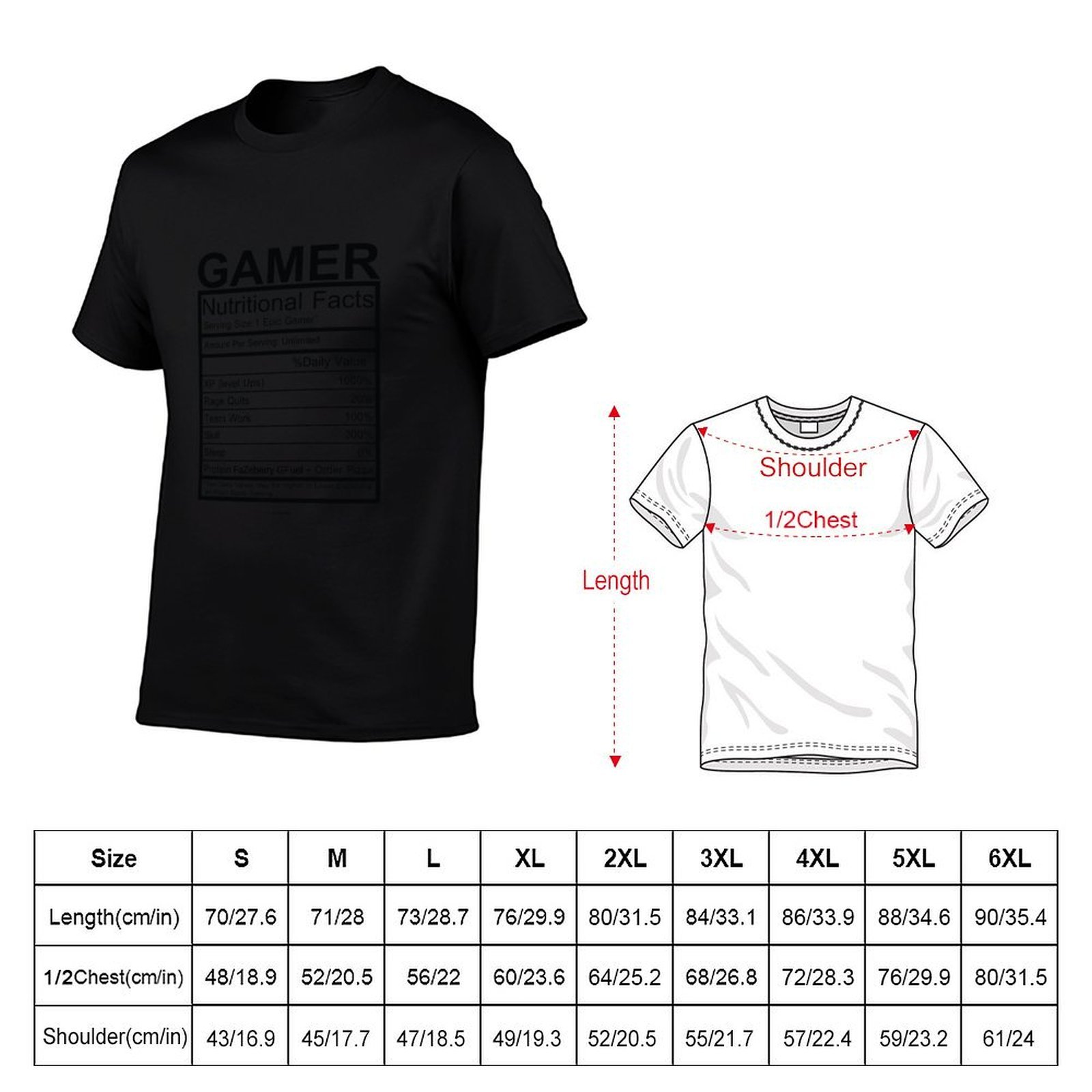 Camiseta con tabla de informac - Fitness With Nutrition reseña y precio